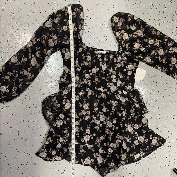 Altar’d State Long Sleeve‎ Floral Mini Dress Black New Girls Large Boho Flowy - Picture 8 of 9